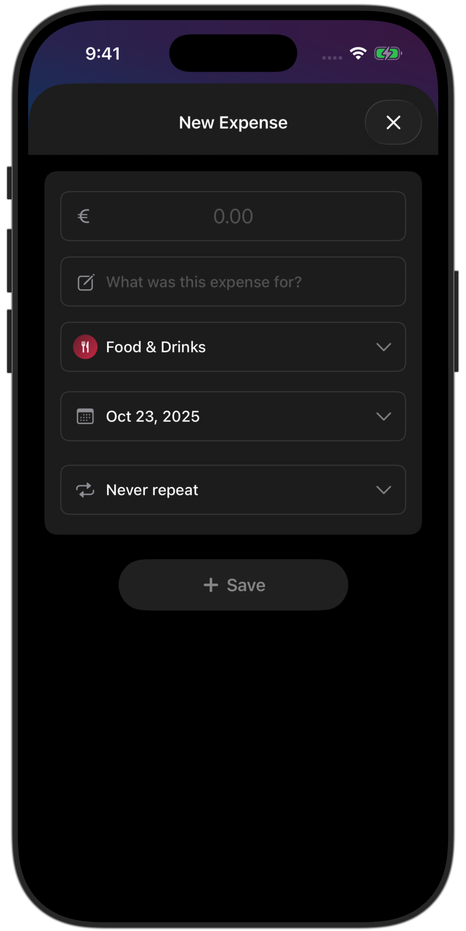 Add expenses without the hassle